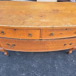 Vintage Oak Lowboy Wood Cabinet Or Dresser