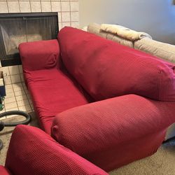 Couch With Cover (leather Underneath) 