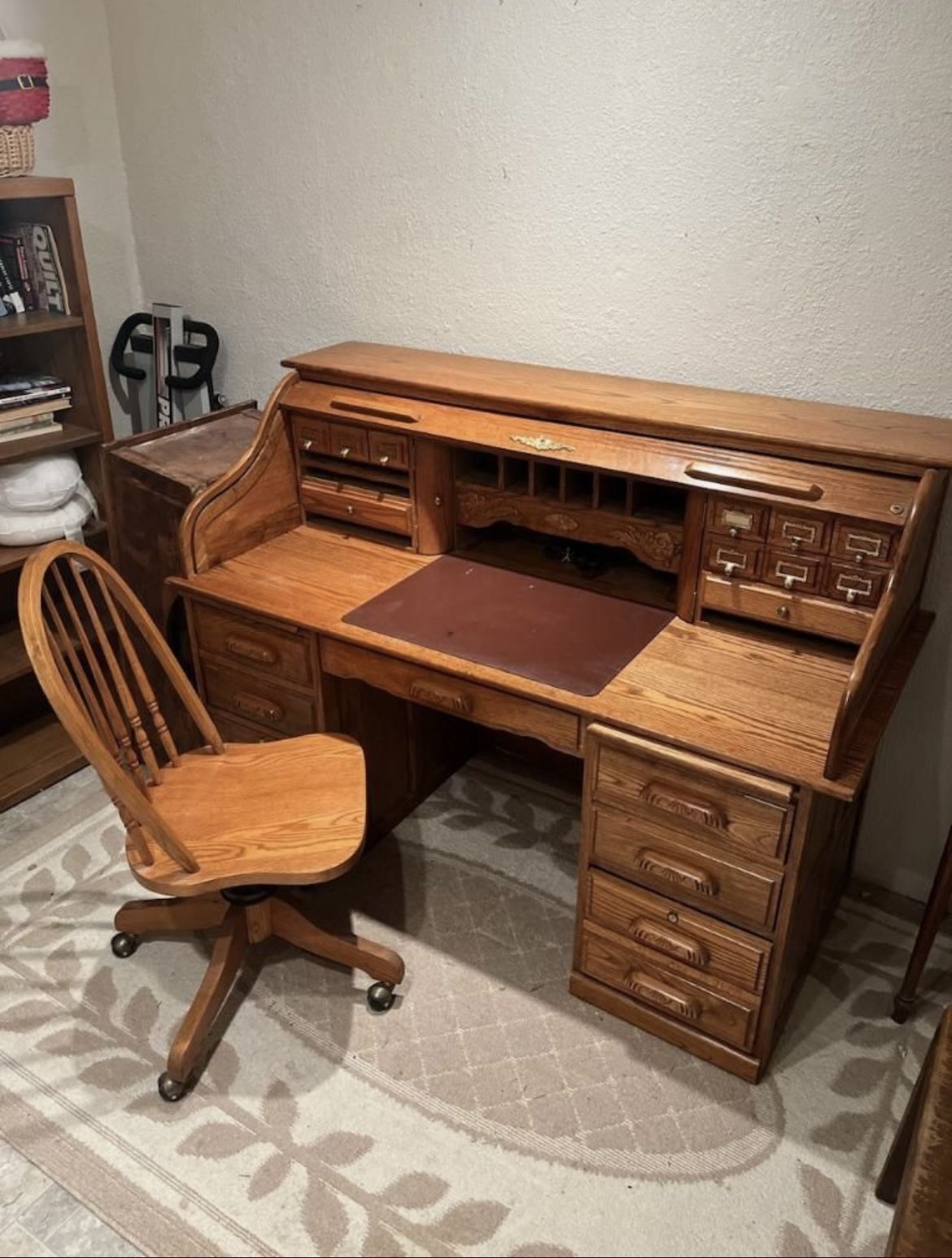 Roll Top Desk And Chair