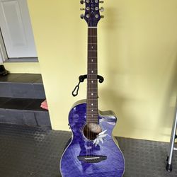 Luna Floral Acoustic/Electric Guitar 