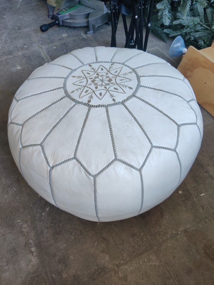 Moroccan Leather Ottoman
