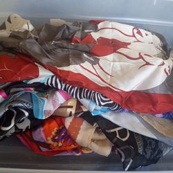 LOT of 15 Handrolled Women Scarves
Silk & Polyester 
Italian, Japanese & Korean