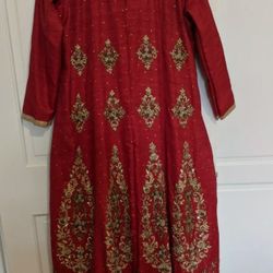 Indian pakistani party wear long dress goven zardozi heavy work 46 wide 55 long