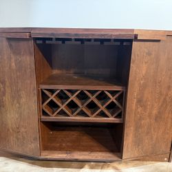 Wooden Buffet/Server table With Wine Rack