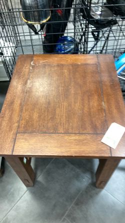 Wood End Table with Panel Top