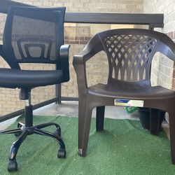  Ergonomic Office Chair, Lumbar (Black) And Adams PATIO Chair
