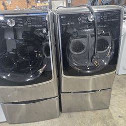 Lg  Signature Series Washer And Dryer Set Electric Extra Large Capacity Washer 5.5cu Druer 9.5cu