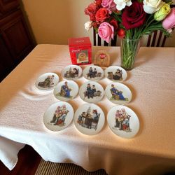Coca Cola Vintage Norman Rockwell Collector Plates Set 