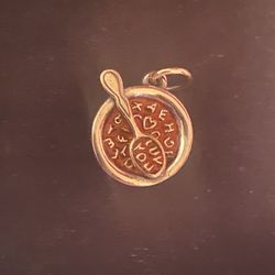 James Avery Retired Red Alphabet Luv You Soup  Charm With Box - New