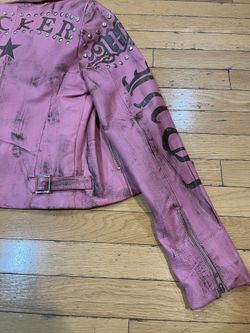 Wilson leather pink jacket cheap