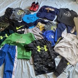 Lot of little boys clothes size 7-10. Mostly Nike And Under Armor. $20 For All. 