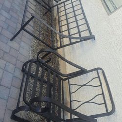 $300  ARIZONA IRON BENCH AND 2 ROCKING CHAIRS 