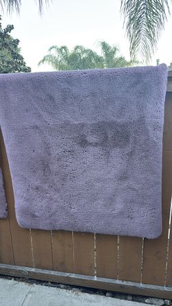 2 Luxe Faux Rabbit Fur Rectangle Rugs 4’ X 6’