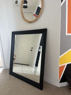 Modern Matte Black Framed Mirror