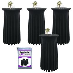 Cocktail Table Skirts- 24” Black 4-pk