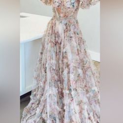 White Floral Bridal/Formal/Prom Dress 