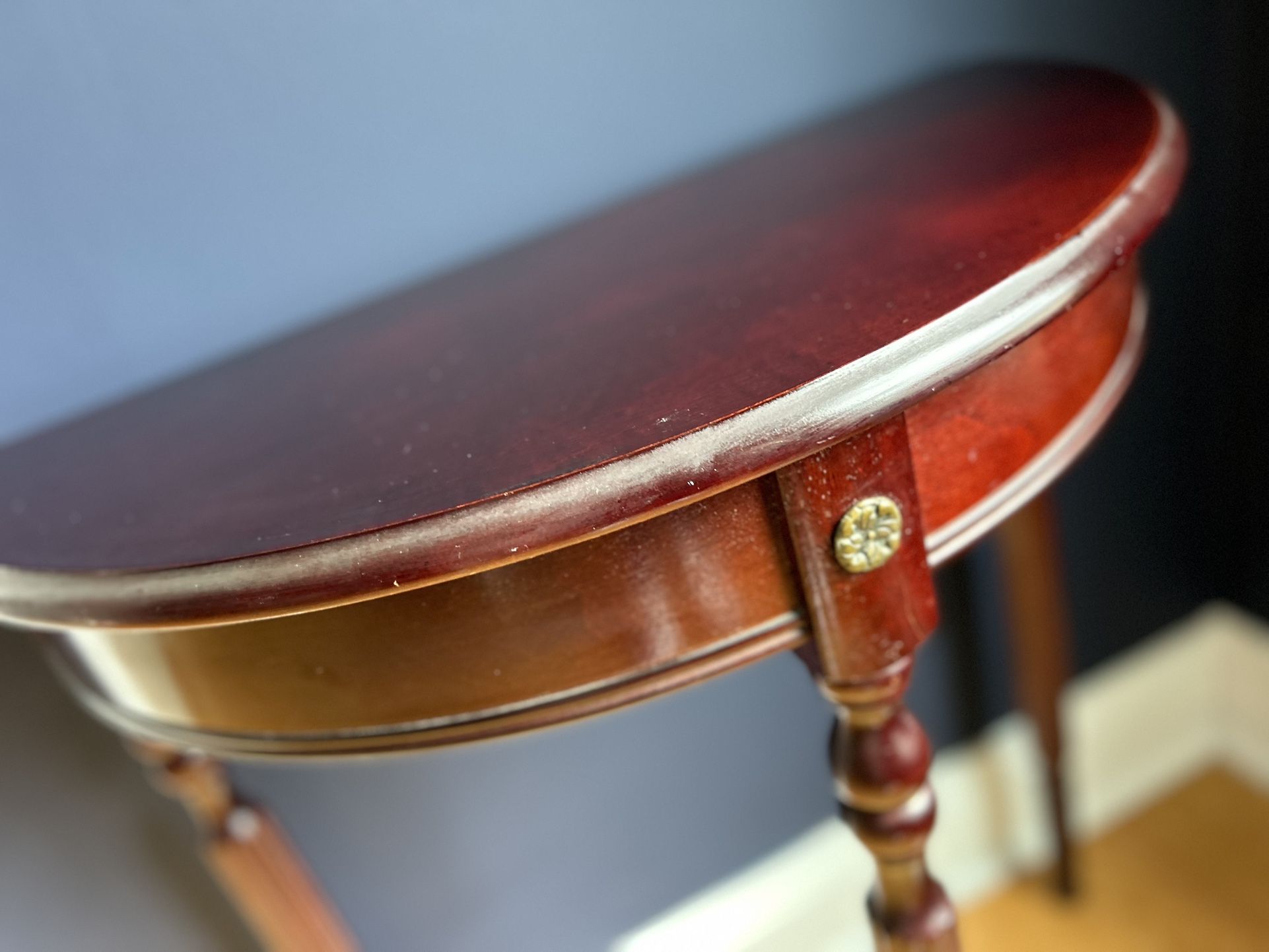 Half Moon Wood Console Table