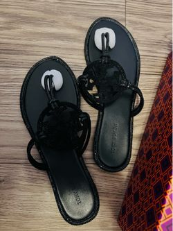 Black Sparkly Tory Burch Sandles