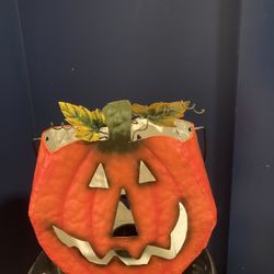 Metal Jack O Lantern candle holder/ tea light