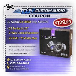 JL Audio C2 Car Speakers 1-Set 3 1/2" 2-Way Coaxial Speaker System 75 Watts C2-350X 🚨 Payment Options Available 🚨 No Credit Needed 🚨 