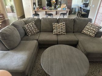 Grey couch and table