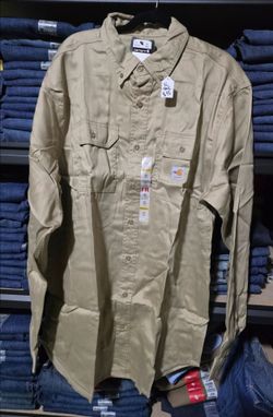 CARHARTT FR BUTTON UP WORK SHIRT XL-TALL