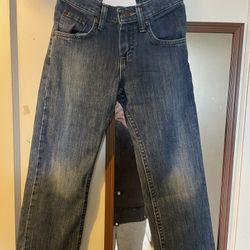 Lee Boy Regular Straight Denim Pants - Medium Wash Color - Size 8, with Adjustable Waistband  • Brand: Lee • Fit: Regular Fit, straight-cut • Color: C