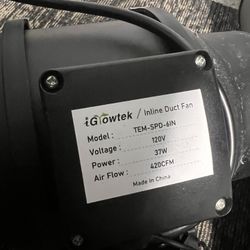 6 In Inline Fan With Filter