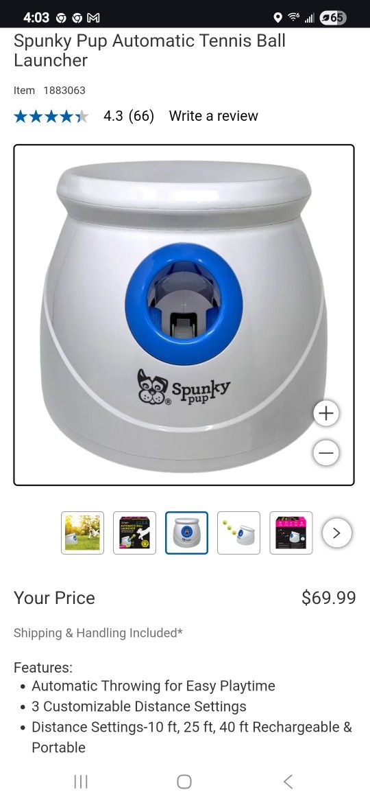 Like New Spunky Pup Automatic Ball Launcher