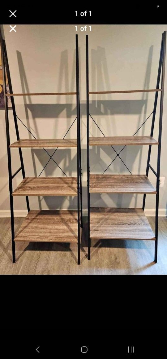 🌟 PRICE DROP 🌟 $75 OBO For ➡️ (2) Standing Shelf x 2 - Set of Two Matching Shelves - Like New! 🌟