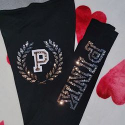 Pink Victoria secret bling sequin women’s yoga pants medium
