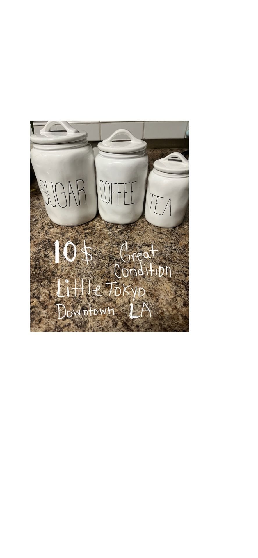 Ceramic Canisters excellent condition pick up downtown LA little Tokyo area $10