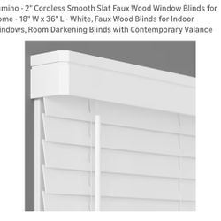 Cordless Smooth Slat Faux Wood Window Blinds