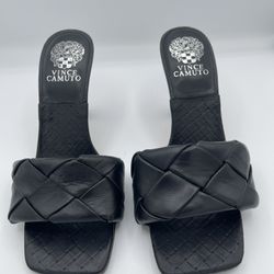 Vince Camuto Brelanie Black Braided Heeled Sandals - Size 7.5