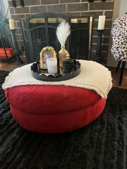 Red ottoman