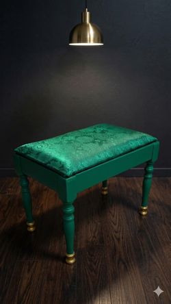 Emerald Green Piano Bench – Vintage Modern Fusion