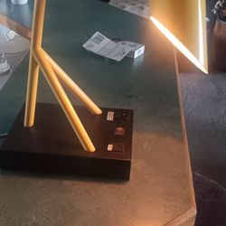 Desk Lamp With USB and Outlet