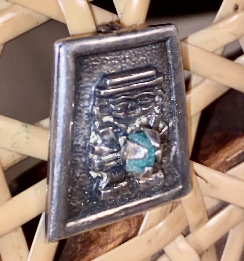 Antique Colombian Jewelry Brooch Pin / Tie Pin 0999platnium Raw Emerald