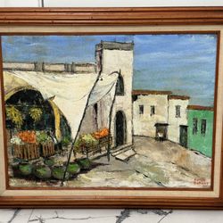 VINTAGE HELEN BOTWAY FRAMED OIL PAINTING