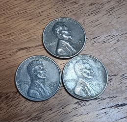 Lot Of 3 1943 Steel Lincoln Wheat Pennies