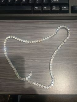 Beautiful stainless steel simulated diamond necklace