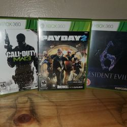 XBOX 360 Games! Call Of Duty/MW3, Resident Evil  And PayDay 2! Excellent Condition!
