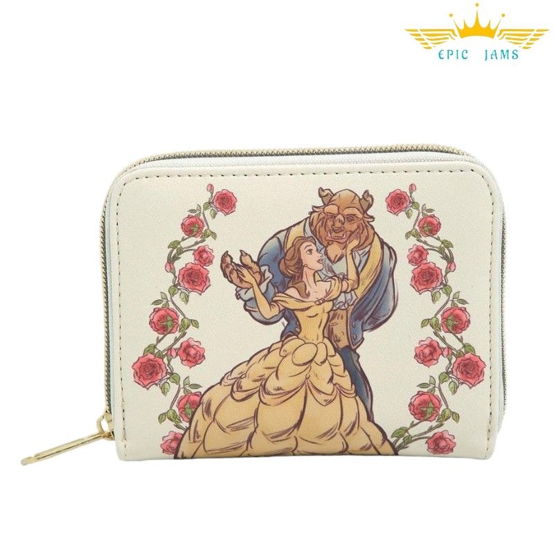 Loungefly Disney Beauty And The Beast Couple Dance Rose Mini Zipper Wallet New