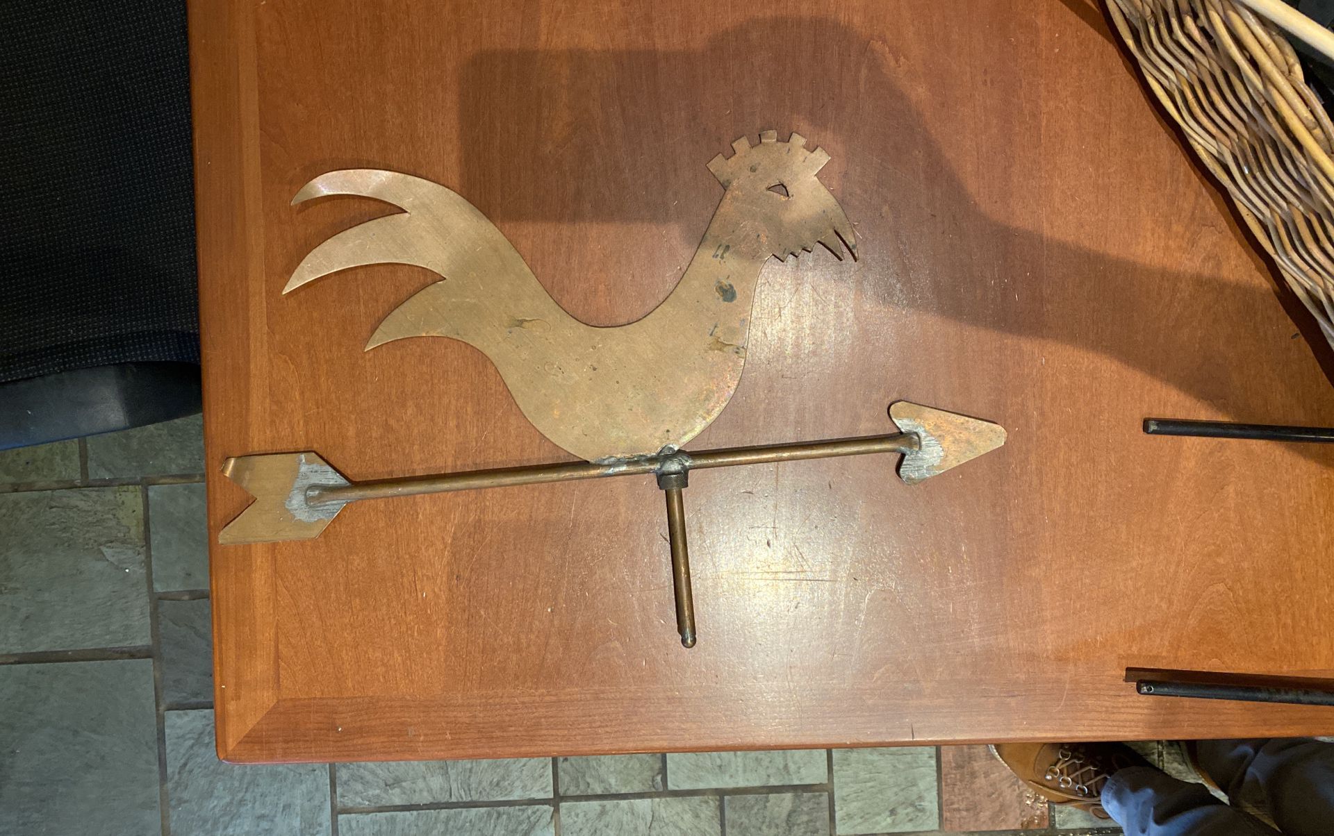 Copper Weathervane Top Rooster
