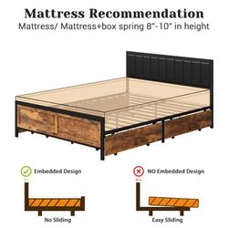 Dyenori queen size bed frame
