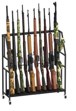 Gun Rifle Shotgun Rack - Holds 10