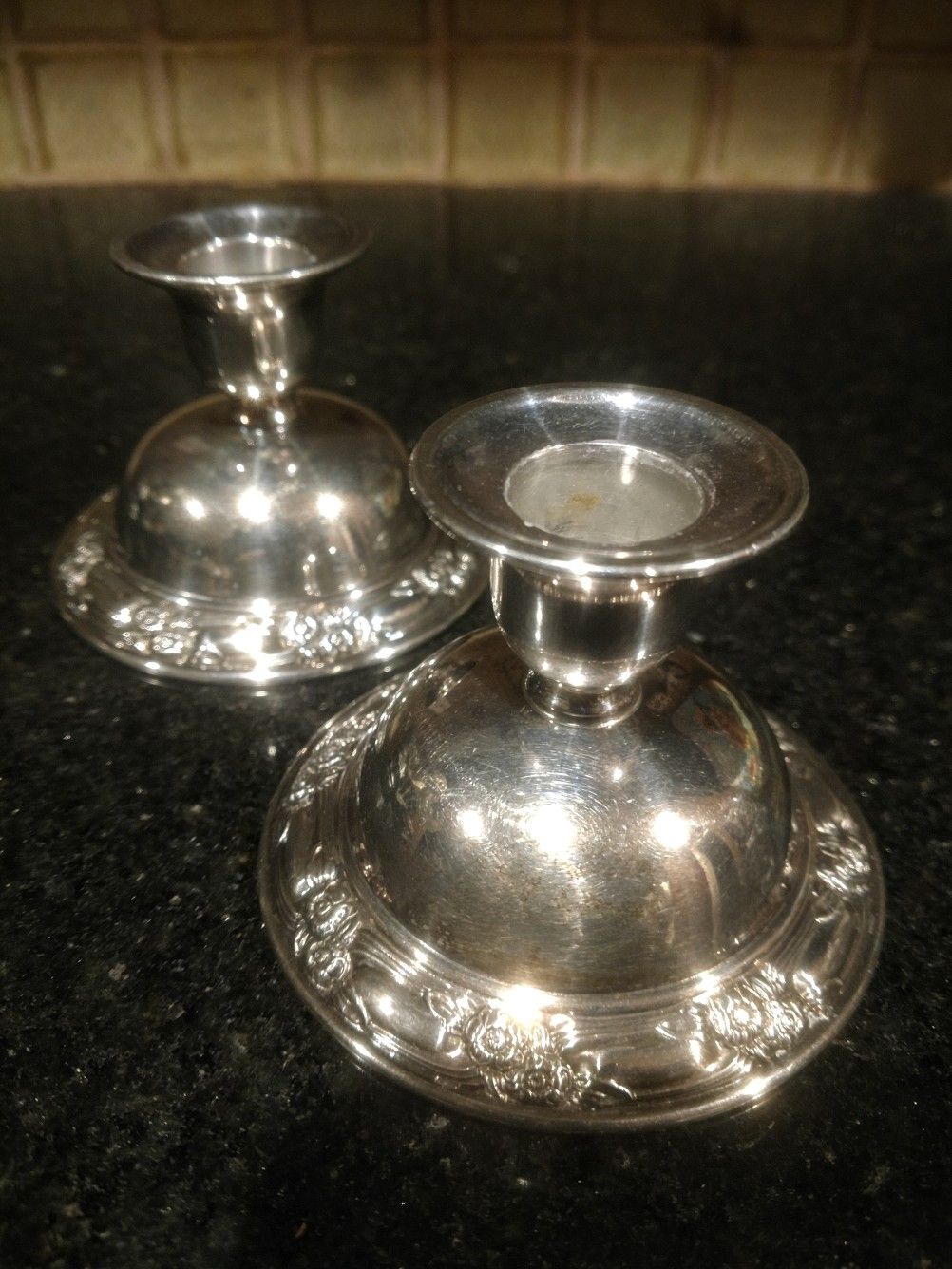 Vintage Oneida Silversmiths Candlestick Holders