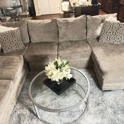 Grey/Tan Sectional Couch
