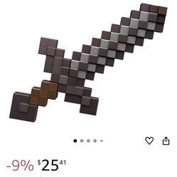 Minecraft Toys, Deluxe Netherite Sword, Kid-sized Minecraft-Game Role-play Accessory, Gifts for Kids and Fans
