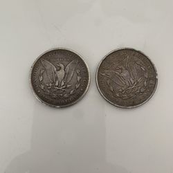 Monedas De Plata Año 1881 Y 1889 One Dollar 